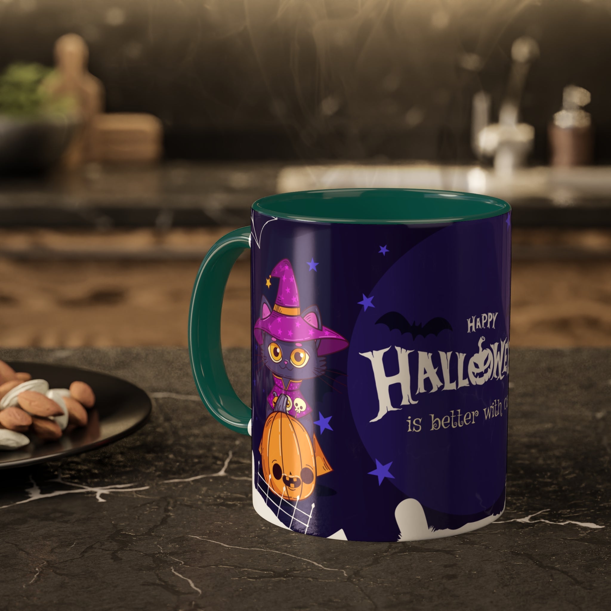 Happy Halloween with Witch's Cats | Colorful Mugs